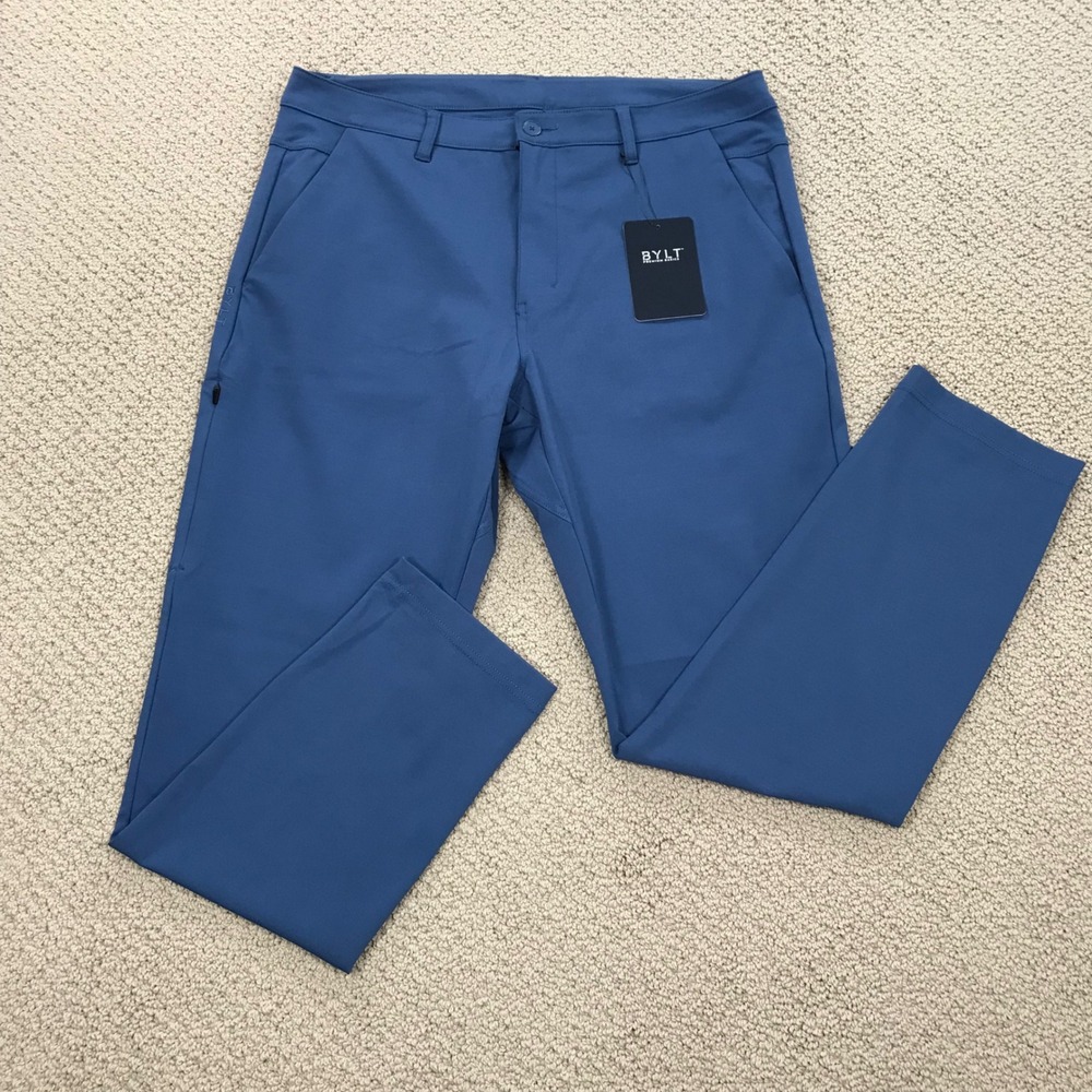 BYLT Premium Basics Everyday Pant 2.0 Slim Fit Blue 38 Mens Chino Trousers